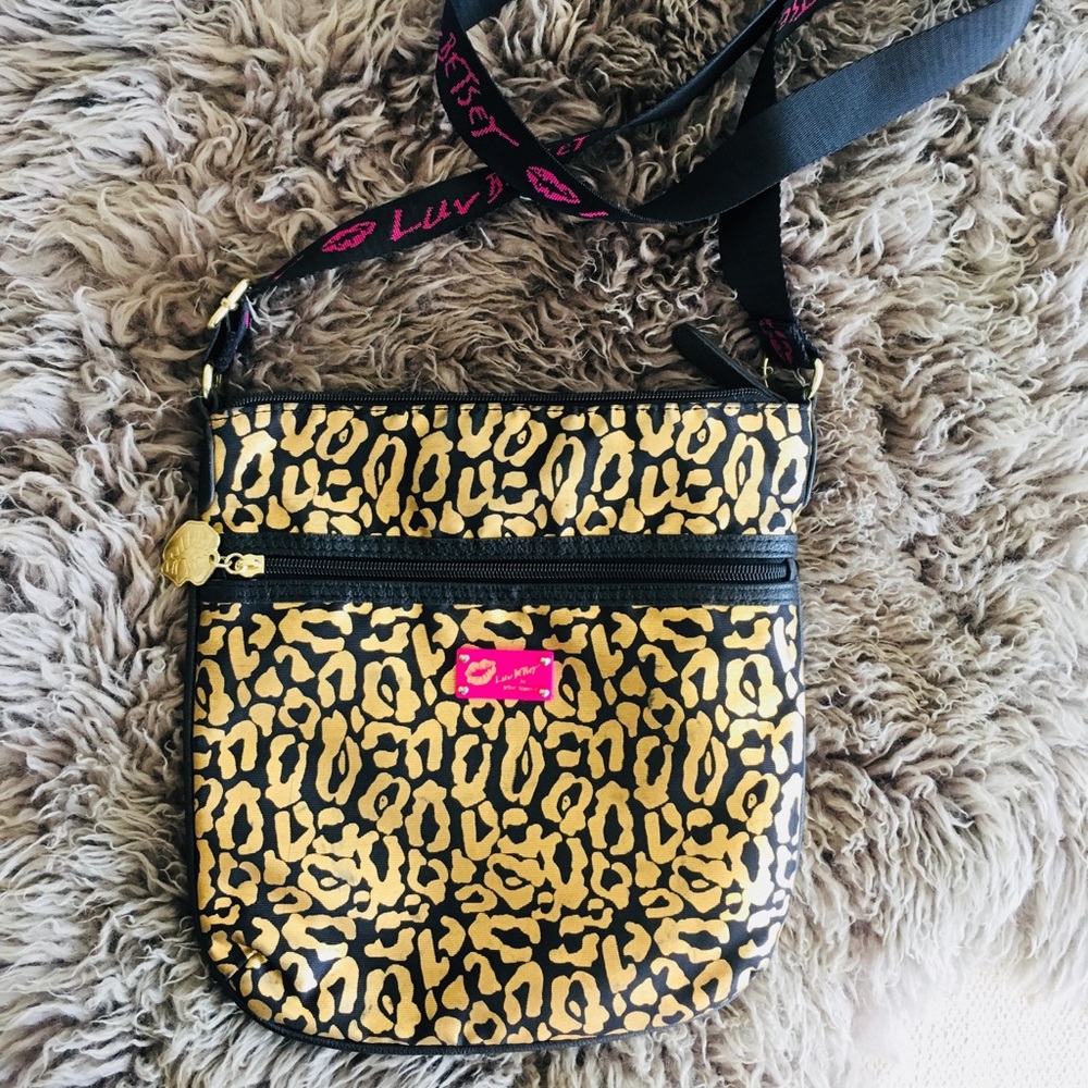 Luv Betsey Betsey Johnson Gold Leopard Crossbody